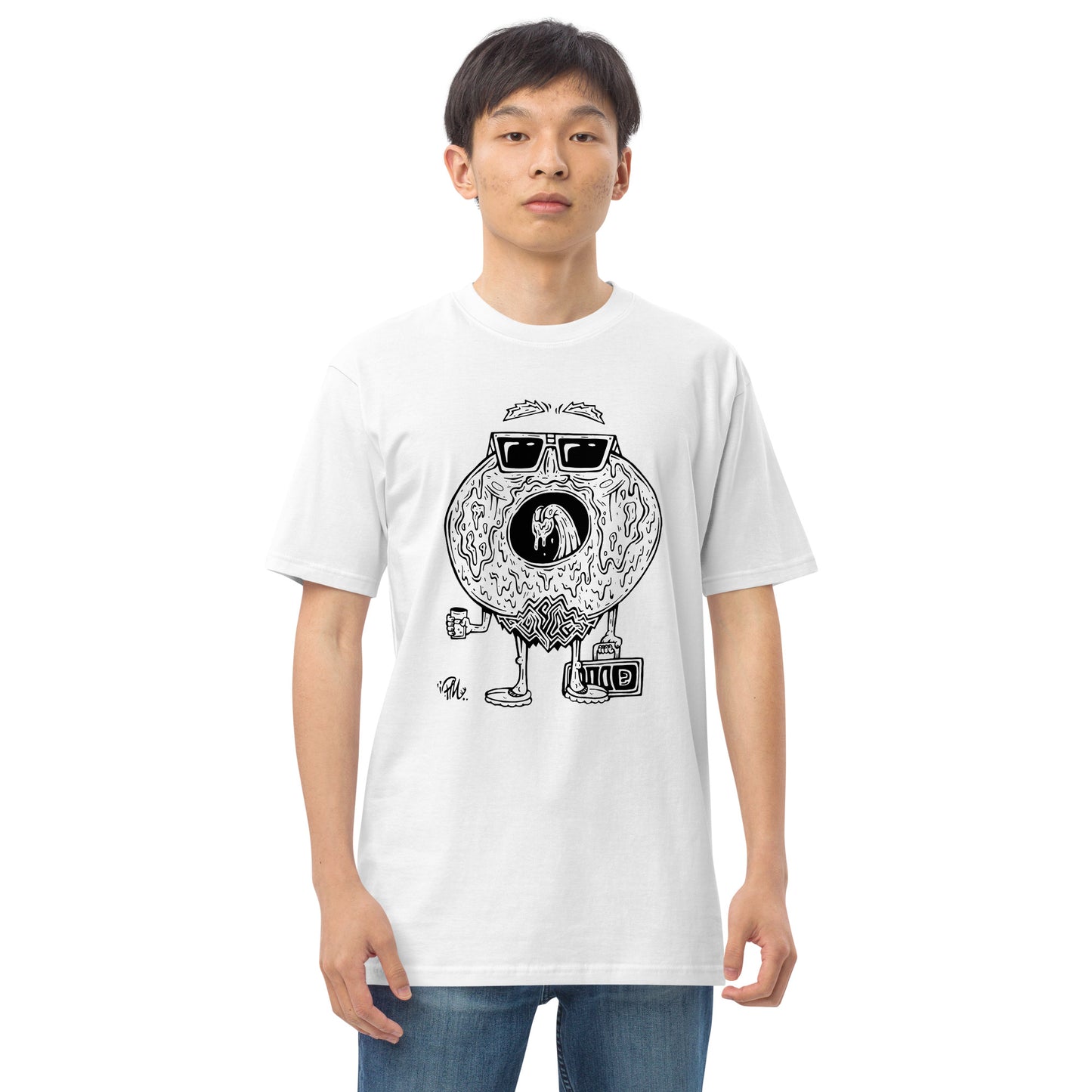 Donald Donut - Black and White T-Shirt