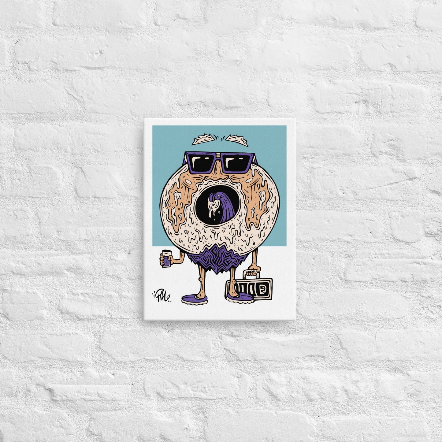 Grape Donald Donut 12x16 Slim Canvas