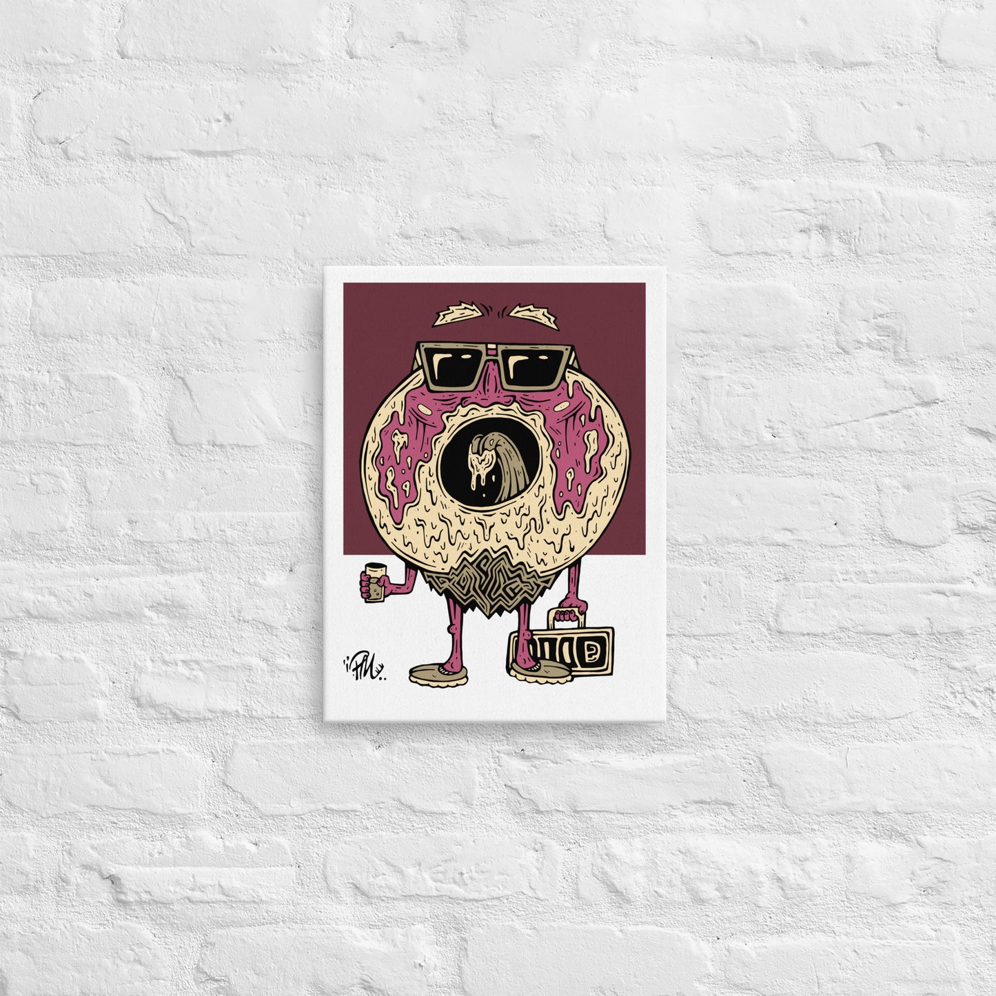 Red Velvet Donald Donut 12x16 Slim Canvas