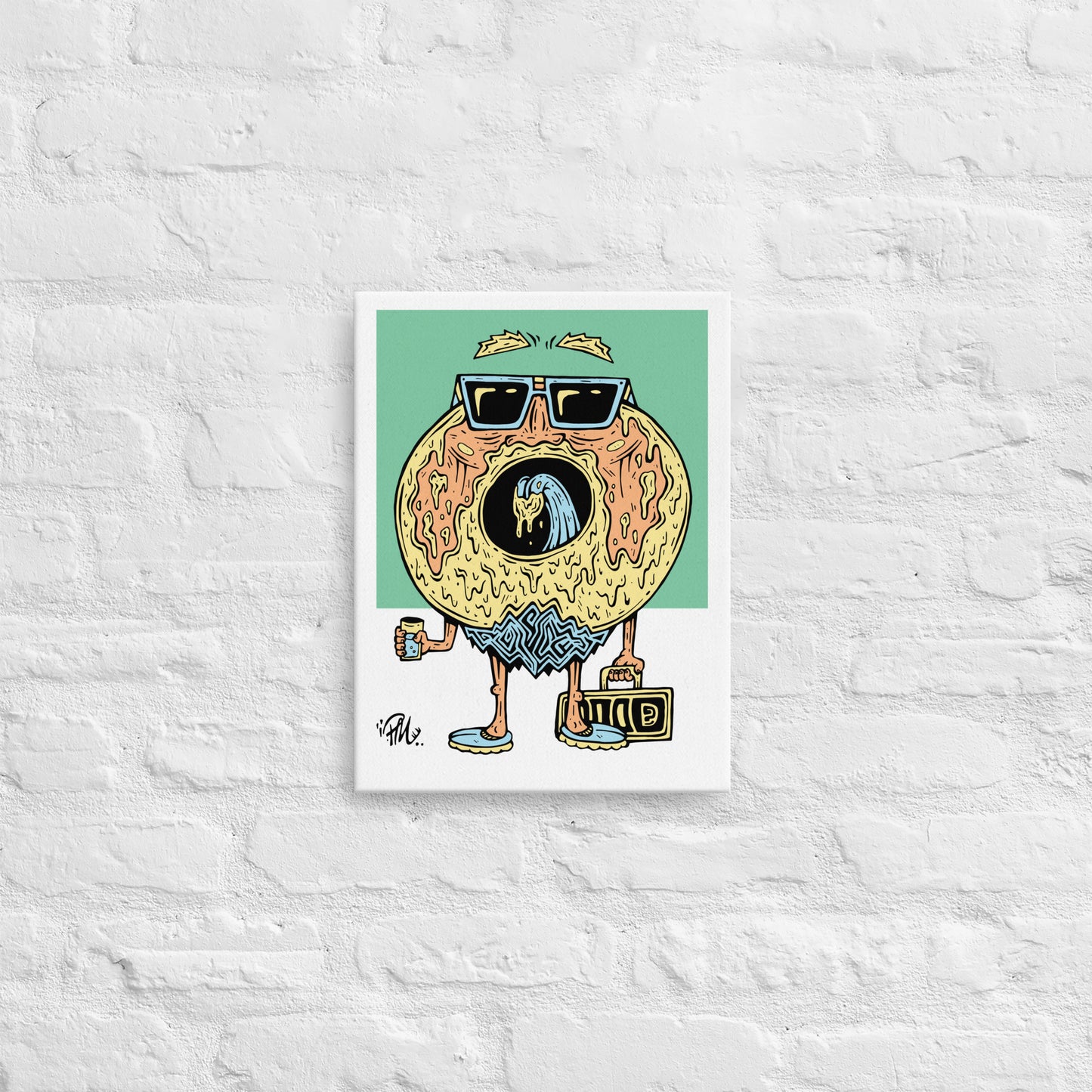 Lemon Donald Donut 12x16 Slim Canvas