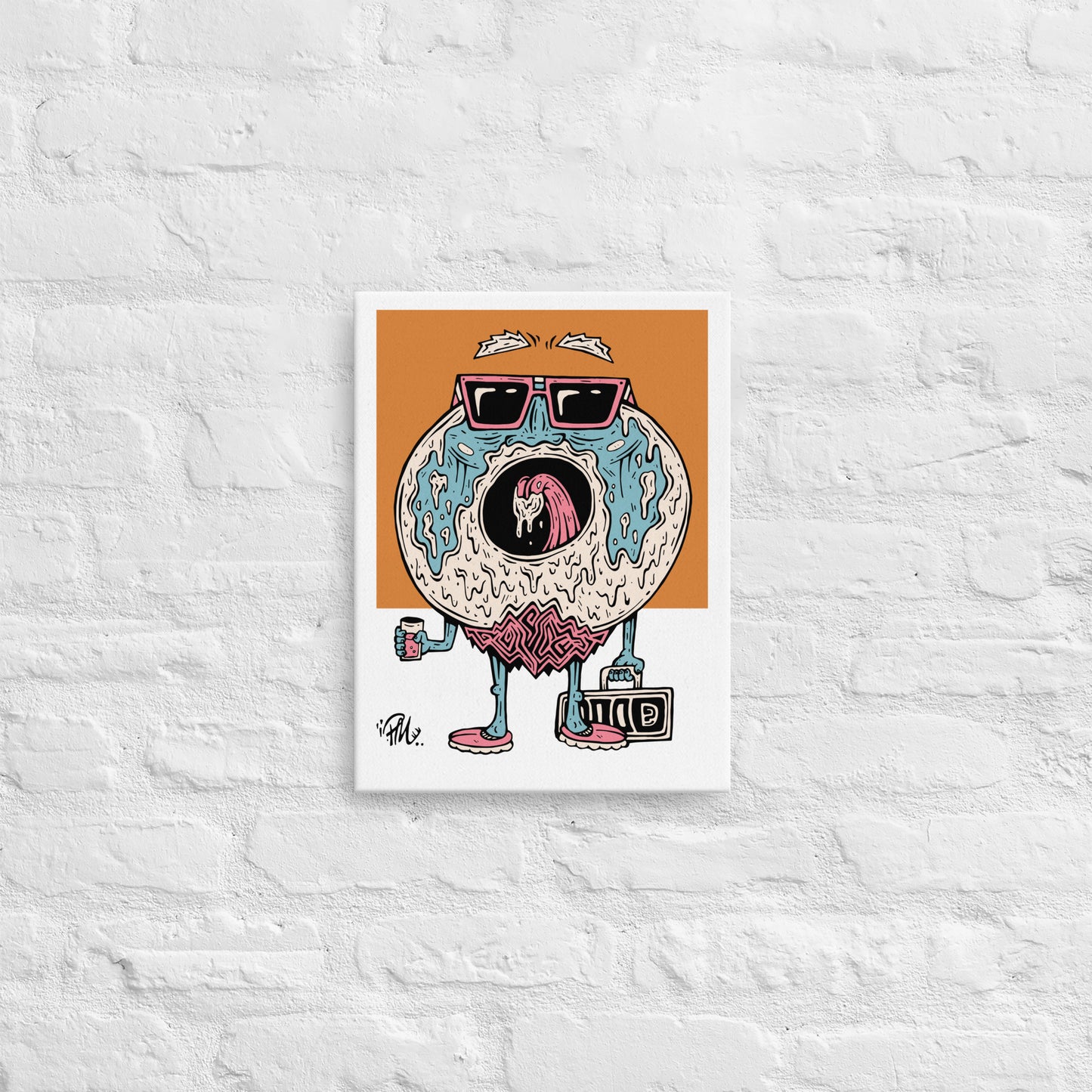 Blueberry Donald Donut 12x16 Slim Canvas